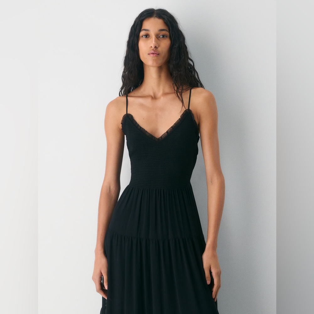 Aritzia Wilfred Tuberose Midi Dress Black- Size S - Picture 2 of 14